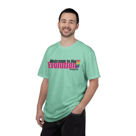 "Welcome to the Evolution" Unisex T-Shirt with Rainbow Ninja Rat Pride Graphic Tee