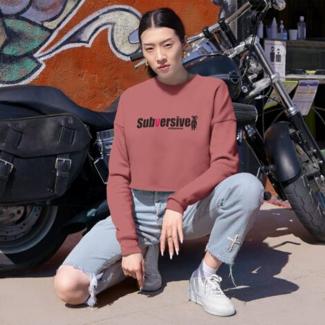Subversive Logo Cropped Sweatshirt — Women's Trendy Graphic Crop Top